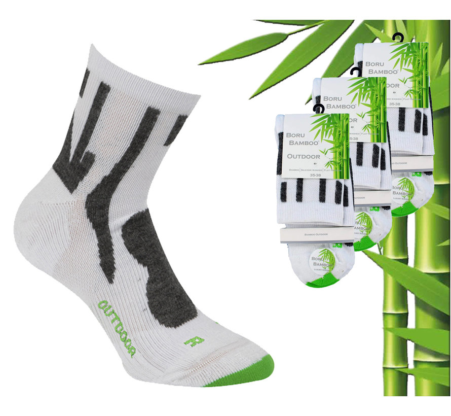 3x BAMBOO OUTDOOR SOCKS WIT 39-42 P/ST