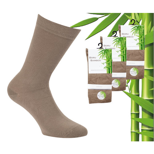 Boru Bamboo 3 Paar Boru Bambussocken - Bambus - Dunkelbeige - Größe 39-42 Boru Bamboo 3 Paar Boru Bambussocken - Bambus - Dunkelbeige - Größe 39-42