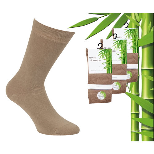 Boru Bamboo 3 paires de chaussettes en bambou boru - bambou - mbeige - taille 46-47