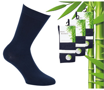 3 Paar Boru Bamboo Sokken - Bamboe - Donker Blauw - Maat 39-42