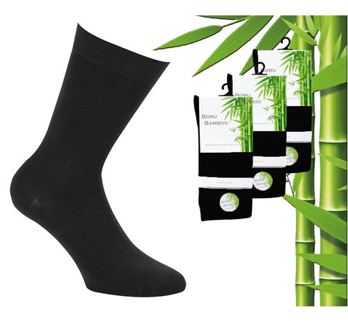 Boru Bamboo 3 Paar Boru Bamboo Sokken - Bamboe - Zwart - Maat 39-42