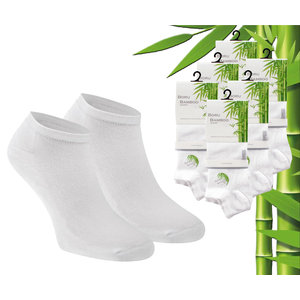 Boru Bamboo 6 paires de chaussettes de cheville bambou boru - bambou - blanc - taille 40-46