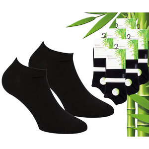 Boru Bamboo 6 paires de chaussettes de cheville bambou boru - bambou - noir - taille 36-40