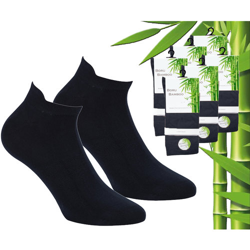 Boru Bamboo 6 Paar Boru Bamboo Enkelsokken + Lipje - Bamboe - Donker Blauw - Maat 31-35 Boru Bamboo 6 Paar Boru Bamboo Enkelsokken + Lipje - Bamboe - Donker Blauw - Maat 31-35