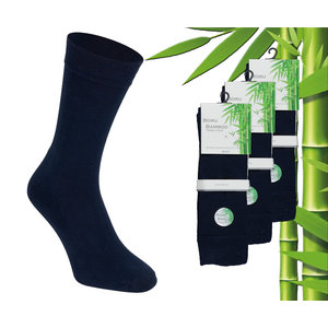Boru Bamboo 3 paires de chaussettes en bambou boru - bambou - tissu Terry - bleu foncé - taille 43-45