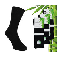 3 paires de chaussettes en bambou boru - bambou - tissu Terry - noir - taille 35-38