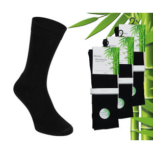 Boru Bamboo 3 paires de chaussettes en bambou boru - bambou - tissu Terry - noir - taille 43-45