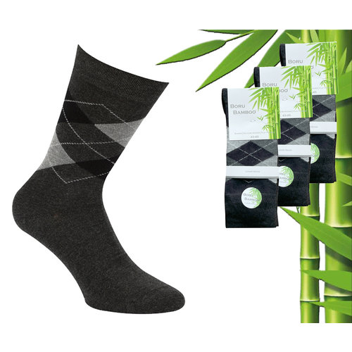 Boru Bamboo 3 paires de chaussettes en bambou boru - bambou - carré - antra - taille 39-42