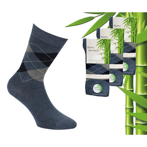 Boru Bamboo 3 paires de chaussettes en bambou boru - bambou - carré - jeans - taille 46-47