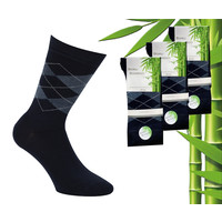 3 Paar Boru Bamboo Sokken - Bamboe - Square - Donker Blauw - Maat 46-47