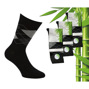 Boru Bamboo 3 pairs of Boru Bamboo socks - Bamboo - Square - Black - Size 46-47