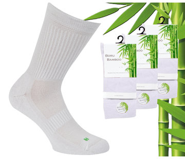 3 Paar Boru Bamboo Sport Sokken - Bamboe - Wit - Maat 39-42