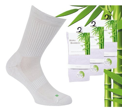 Boru Bamboo 3 Paar Boru Bamboo Sport Sokken - Bamboe - Wit - Maat 35-38