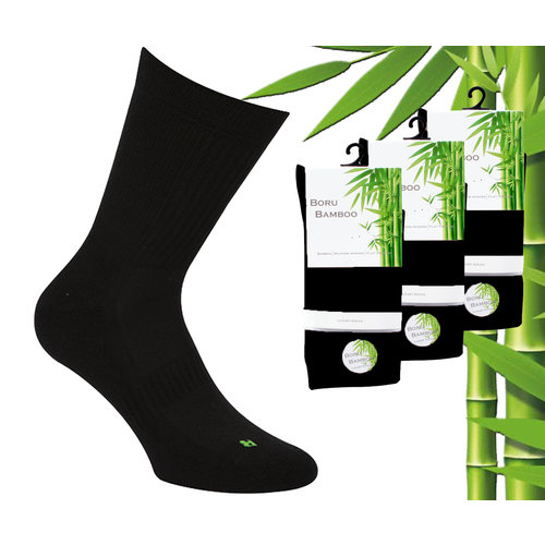 Boru Bamboo 3 Paar Boru Bamboo Sport Sokken - Bamboe - Zwart - Maat 35-38 Boru Bamboo 3 Paar Boru Bamboo Sport Sokken - Bamboe - Zwart - Maat 35-38