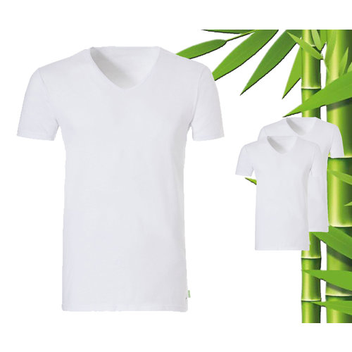 Boru Bamboo 3 Stuks Boru Bamboo T-Shirt Heren - Bamboe - V Hals - Wit - Maat XL Boru Bamboo 3 Stuks Boru Bamboo T-Shirt Heren - Bamboe - V Hals - Wit - Maat XL
