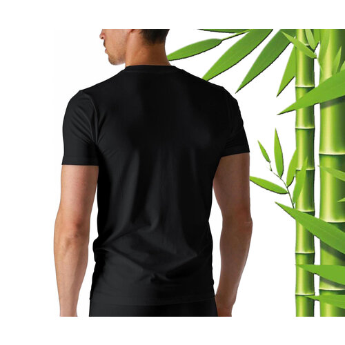 Boru Bamboo 3 Stück Boru Bamboo T-Shirt Herren - Bambus - V-Ausschnitt - Schwarz - Größe XL