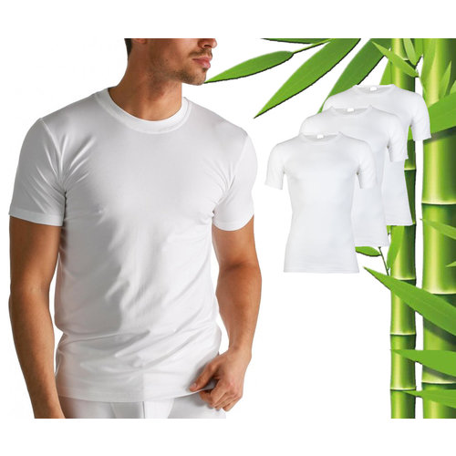 Boru Bamboo 3 Stuks Boru Bamboo T-Shirt Heren - Bamboe - X-Lang - Wit - Maat M