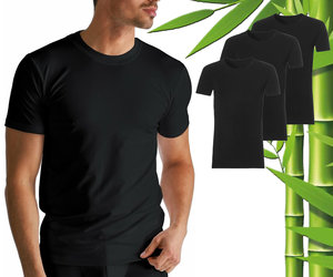 Herhaald dienen Kreet 3 Stuks Boru Bamboo T-Shirt Heren - Bamboe - X-Lang - Zwart - Maat S |  Ondergoed | Kleding - Yellow Webshop