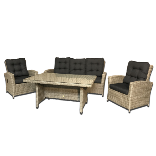 Mondial Living Loungeset / Sofaset Canberry Forest Grey voor 5 personen | met verstelbare rugleuning Mondial Living Loungeset / Sofaset Canberry Forest Grey voor 5 personen | met verstelbare rugleuning
