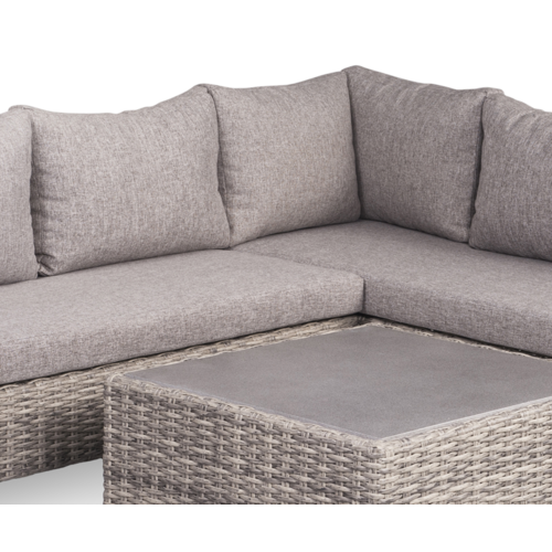 Mondial Living Lounge-Set für 5 Personen Osaka Forest Grey | Eckgarnitur inkl. Tisch