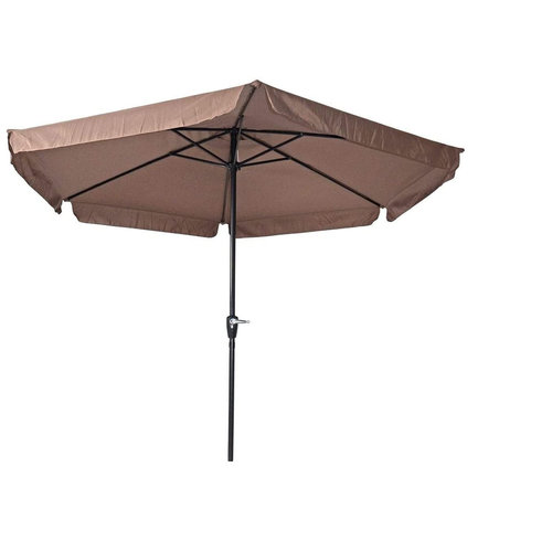 Lesliliving Parasol Gemini Taupe Ø300 cm | height adjustable With free storage cover