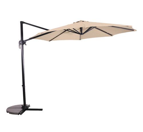 Lesli Living Zweefparasol Libra ecru rond 3mtr