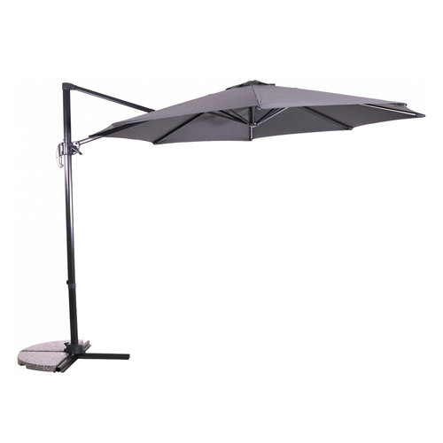 Lesliliving Floating parasol libra gray Ø300 cm - including cross foot & cover