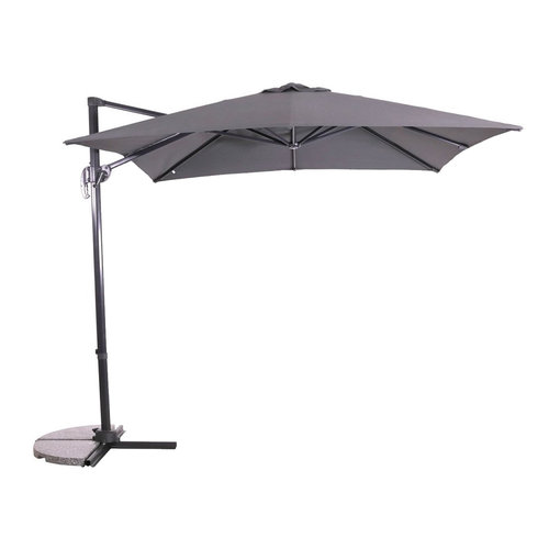 Lesliliving Zweefparasol Libra Grijs 250 x 250 cm - inclusief kruisvoet & hoes