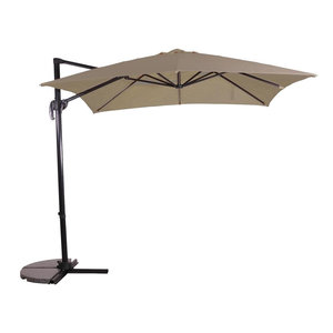Lesliliving Floating parasol Libra Taupe 250 x 250 cm - Including cross foot & cover