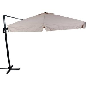 Lesliliving Parasol flottant Vierge Ecru Ø350 cm - y compris les pieds croisés