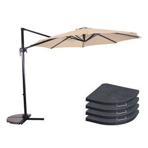 Lesliliving Floating parasol libra ecru Ø300 cm - including 4 umbrella tiles