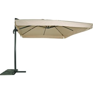 Lesliliving Parasol flottant Vierge ECRU 300 x 300 cm - y compris la base croisée