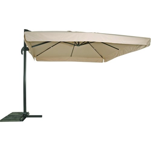 Lesliliving Floating parasol virgo ecru 300 x 300 cm - including cross base