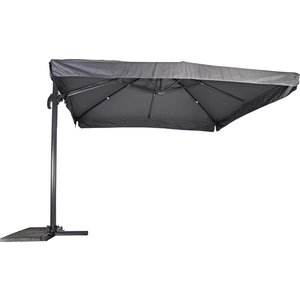 Lesliliving Zweefparasol Virgo Grijs 300 x 300 cm - inclusief kruisvoet