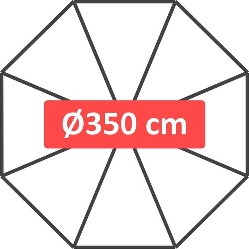 Lesliliving Zweefparasol VirgoFlex Ecru Ø350 cm - inclusief kruisvoet