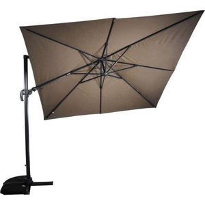 Lesliliving Floating parasol Virgoflex Taupe 300 x 300 cm - Including cross foot