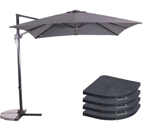 Lesli Living ZWEEFPARASOL LIBRA GRIJS 2,5X2,5MTR + 4X TEGELS