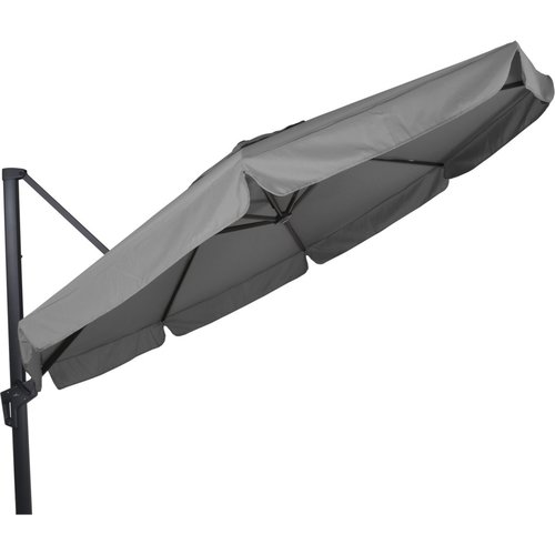 Lesliliving Zweefparasol Virgo Grijs Ø350 cm - inclusief zware parasolvoet