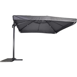 Lesliliving Floating parasol virgo gray 300 x 300 cm - including heavy parasol foot