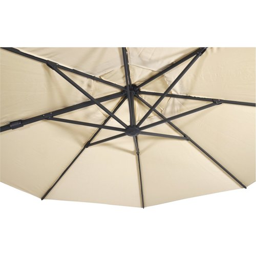 Lesliliving Zweefparasol VirgoFlex Ecru Ø350 cm - inclusief zware parasolvoet