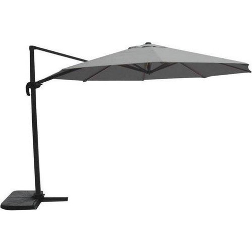 Lesliliving Parasol flottant Virgoflex Gris Ø350 cm - y compris le pied croisé