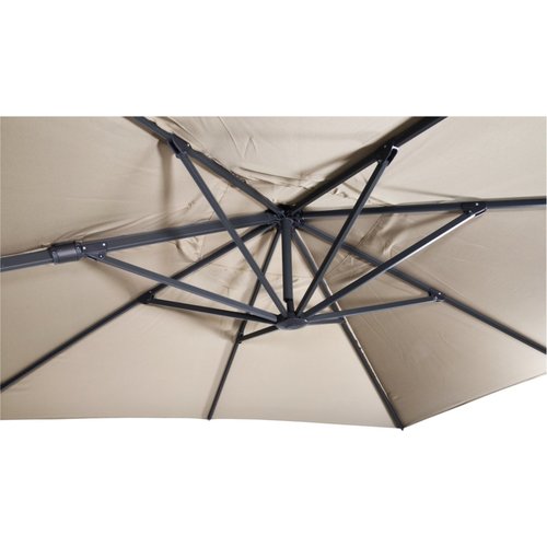 Lesliliving Parasol flottant Virgoflex ECRU 300 x 300 cm - y compris le pied de parapluie lourd