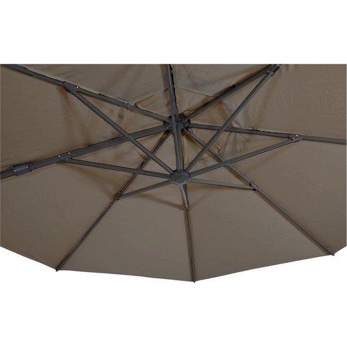 Lesliliving Zweefparasol VirgoFlex Taupe Ø350 cm - inclusief zware parasolvoet