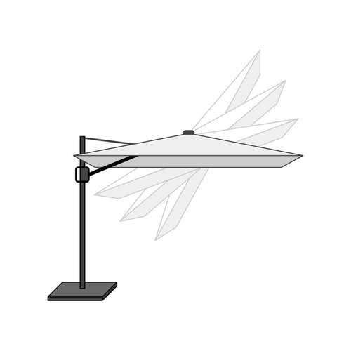 Lesliliving Parasol ogrodowy VirgoFlex Taupe 300 x 300 cm z wysięgnikiem – w zestawie solidna podstawa