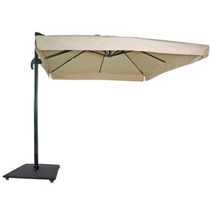 Lesliliving Parasol flottant Vierge ECRU 300 x 300 cm - y compris le pied de parasol lourd