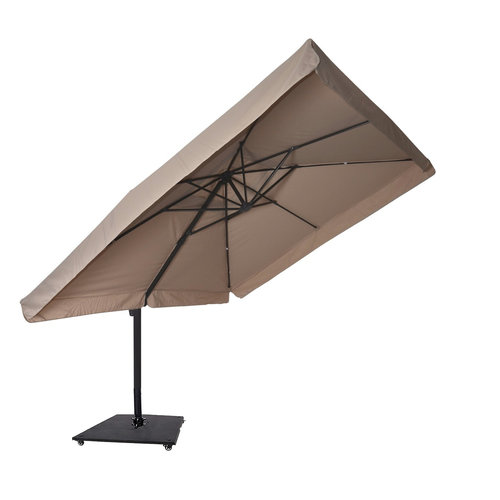 Lesliliving Parasol flottant Vierge ECRU 300 x 300 cm - y compris le pied de parasol lourd