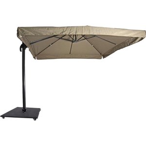 Lesliliving Zweefparasol Virgo Taupe 300 x 300 cm - inclusief zware parasolvoet