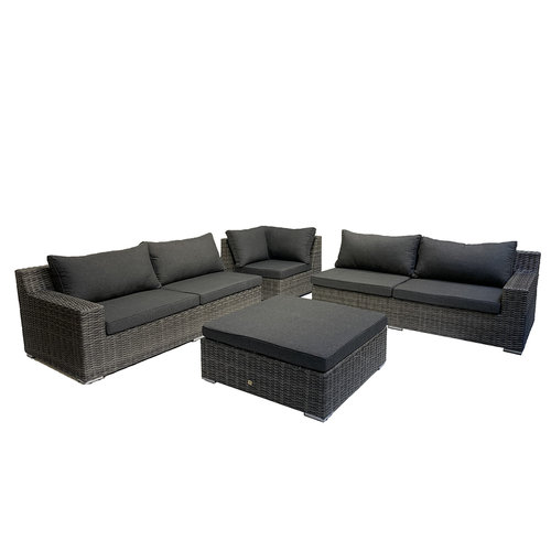 Mondial Living 7-person lounge set Colorado Falcon Gray | Corner set incl. Hocker