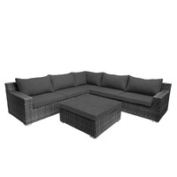 Loungeset für 7 Personen Colorado Falcon Grey | Eckgarnitur inkl. Hocker