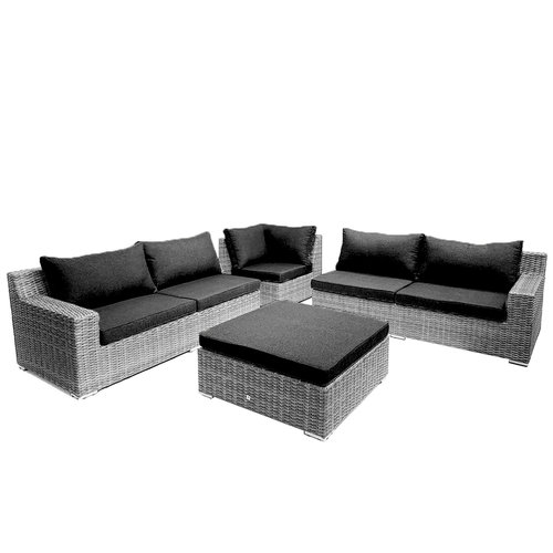 Mondial Living 7-person lounge set Colorado Blended Gray with anthracite pillows